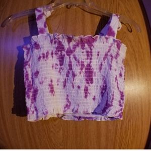 Tie Dye Cheese Cloth Bunny Tie Crop Top